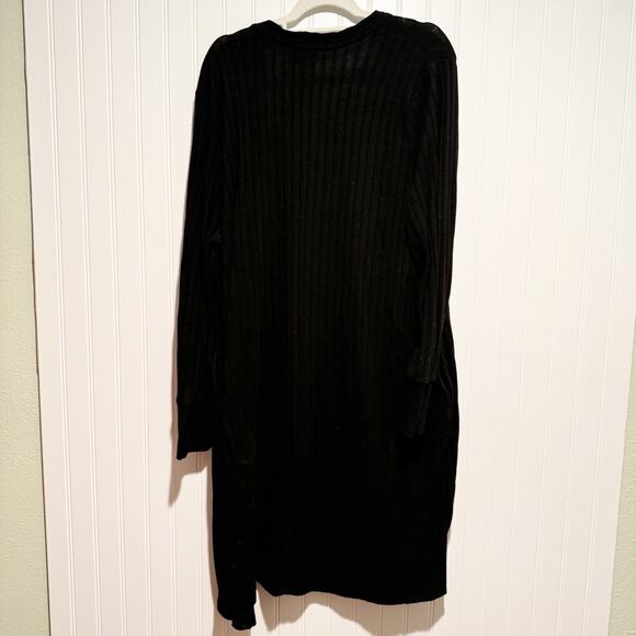 Lane Bryant Black Ribbed Cardigan Longline Plus Size 18/20 - Picture 6 of 6